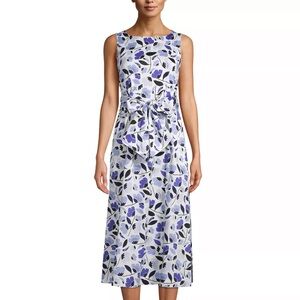 Anne Klein Bow-Front Printed Midi Dress